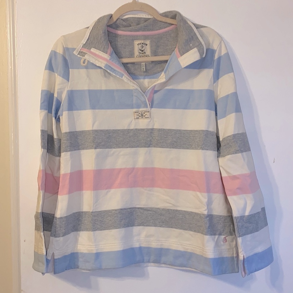 Joules Striped V Neck Sweater